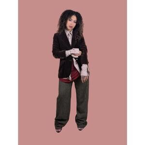 1990's chocolate brown velvet blazer